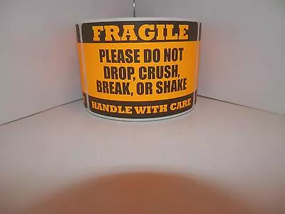 FRAGILE HANDLE/CARE DO NOT DROP CRUSH BREAK SHAKE Fluor Orange 2x3 Label 250/rl • $19.10