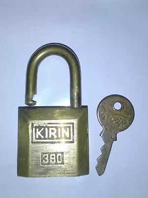 Antique Padlock Brass W/ Key For Vending Machine Kirin 390  • $14.99