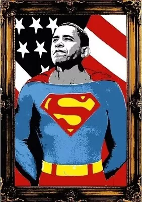 Mr Brainwash ‘obama Superman' Gold Signed Silkscreen Print 2008- Banksy Giftshop • $868