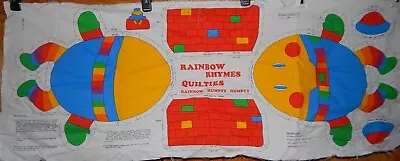 Vintage Humpty Dumpty Stuffed Animal Pillow Cut & Sew Fabric Panel Rainbow Nurse • $6.95