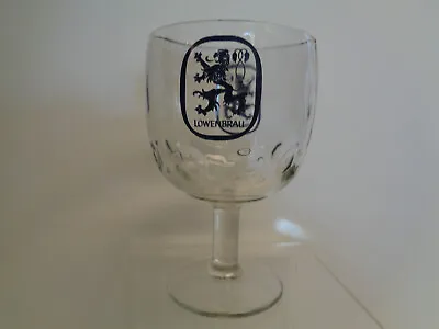 Vintage Lowenbrau Glass Beer Thumbprint Goblet Lion Logo • $12.95