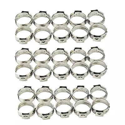 1/2 Inch PEX Stainless Steel Clamp Cinch Rings Crimp Pinch Fitting 30 Pcs • $7.58