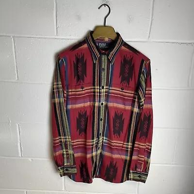 £99.95 • Buy Polo Ralph Lauren Shirt Mens Medium Red Aztec Navajo Pattern Western Long Sleeve