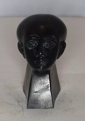 Egyptian Head Bust Sculpture Statue Vintage Elongated Head Figure  • $32