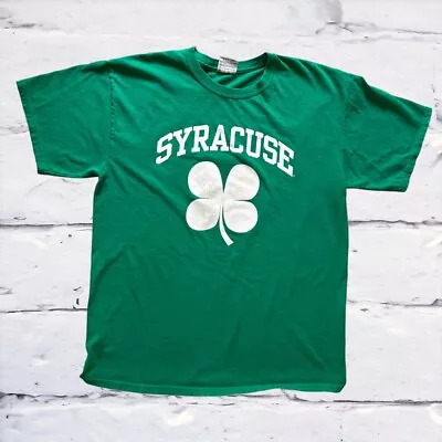 Vintage T Shirt Syracuse Shamrock Green 90s TLC Sportswear Size L Tee • $21