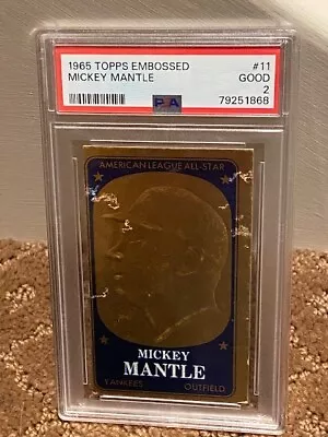 1965 Topps Embossed Mickey Mantle #11 PSA 2 Yankees Insert Card NEW CLEAN CASE • $59.95