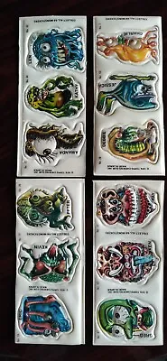 4 New 1979 Topps Monsticker Panels 12 Puffy Stickers Monster Horror Gore Crazy👾 • $29.99