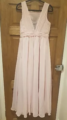 Chic Chic London Baby Pink Bridesmaid Dress With V Neck Sparkles Size 14  • £35