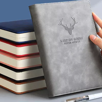 180 Pages A5 PU Leather Cover Traveler Journal Notebook Lined Paper Diary Book • £4.85