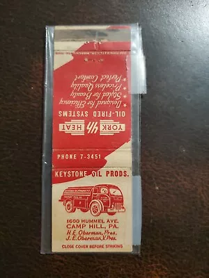 Vintage Keystone Oil / York Heating Products Matchbook • $4.99