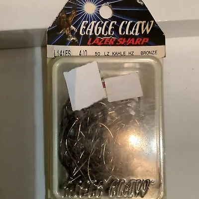 Nos Made In Usa Eagle Claw 50 4/0 Lz Kahle Hz Bronze Fish Hooks🪝 • $14