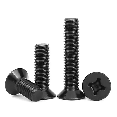 M1 M1.2 M1.4 M1.6 M1.7 M2 M2.5 M3 M4 Black Oxide Phillips Countersunk Head Screw • $8.11