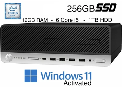 $162.50 • Buy HP Prodesk SFF, Win 11 Pro, I5 8500, 16GB RAM, 256 GB SSD, 1TB HDD, WiFi & BT