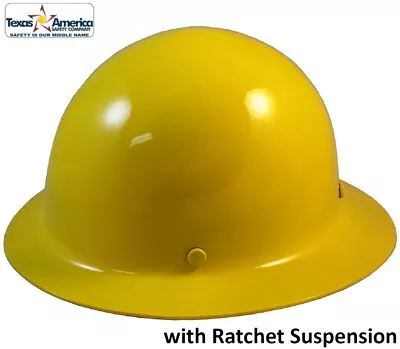 MSA Skullgard Full Brim Hard Hat With Ratchet Suspension - Yellow • $142