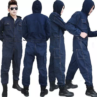 Men Workwear Mechanic Women Jumpsuit Protective Cotton Jeans Coveralls Overalls • $50.06