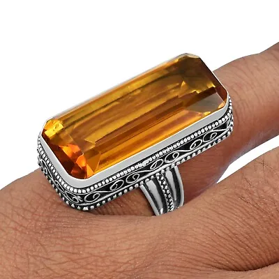 Honey Citrine Ethnic Gemstone Handmade Antique Design Ring All Size Available • $5.99