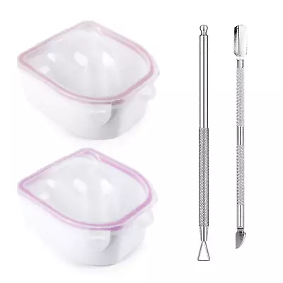 Nail Soaking Bowl 2PCS Soak Off Gel Polish Dip Powder Remover Manicure Bowl Wit • $14.40