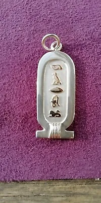 £9.99 • Buy Vintage Egyptian Silver Heiroglyph Ingot Pendant Double Sided