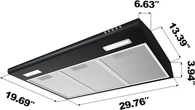 Ciarra Black Range Hood 30 Inch Under Cabinet Ductless Range Hood 3 Speed • $59.99