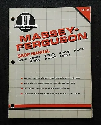 $31.45 • Buy 1993 Massey-ferguson Mf362 Mf365 Mf375 Mf383 Mf390 Mf398 Tractor I T Shop Manual