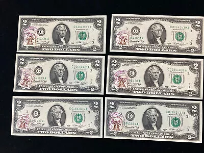 RARE Uncirculated Sequential 1976 $2 Dollar Bill First Day Issue Stamped Serial • $19.99