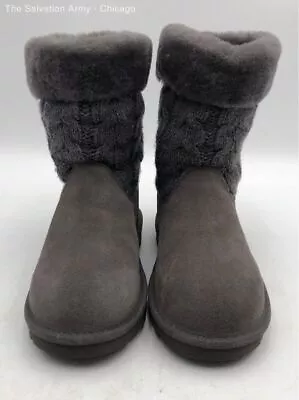 Women's UGG Gray Knit Boots - Size Girls 3 • $9.99