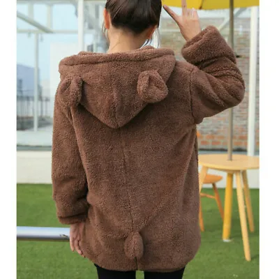 £21.59 • Buy Women Harajuku Bear Ears Hoodie Kawaii Polar Fleece Plush Cute Sweatshirt Jacket
