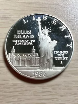 Us 1986 Liberty S Silver Dollar Coin Ellis Island One Dollar • $32.29