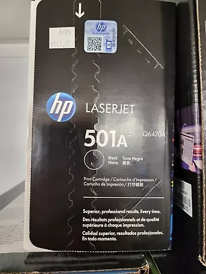 Genuine HP LaserJet 501A Q6470A Black Toner Cartridge - NEW Sealed  • $36.95