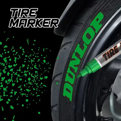 Green Rubber Tire Marker Permanent Paint Pen Oil Based Waterproof Motorcycle Car • $17.95