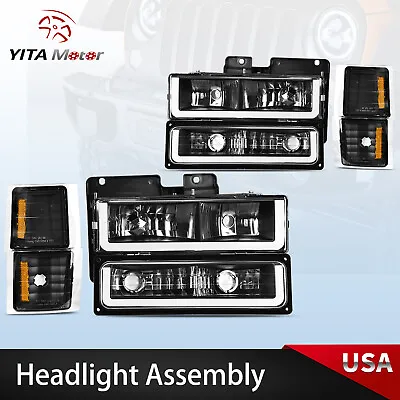 For 1994-1999 Chevy C/K Suburban Tahoe LED DRL Headlights Bumper Lamp Headlamps • $132