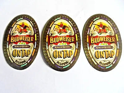 Lot Of 3 Vintage Budweiser King Of Beer On Tap St Louis Advertising Stickers • $6.99