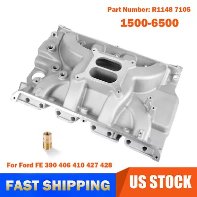 Intake Manifold Aluminum Satin 7105 Dual Plane For Ford FE 390 406 410 427 428 • $301.99