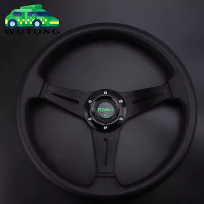 Black 14INCH Universal Aluminum Racing Steering Wheel Drifting Deep Dish 6 Bolt • $25.99