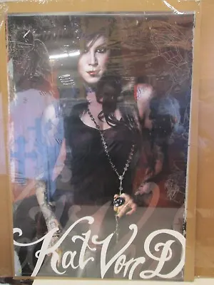 Vintage 2009 Kat Von D Inked Tattoo Artist Poster Hot Girl Man Cave 17030 • £38.58