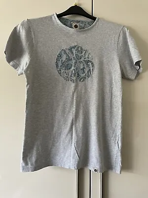 Pretty Green Mens Paisley Applique Logo T-Shirt Grey Size XS • £5.99