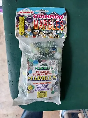 Vintage 1996 Bag Of Champion Marbles Imperial Toy Co 75 Marbles 3 Shooters • $13