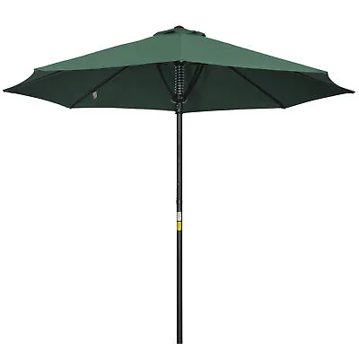 Outsunny Outdoor Market Table 3(m) Parasol Umbrella Sun Shade With 8 Ribs Green • £55.99