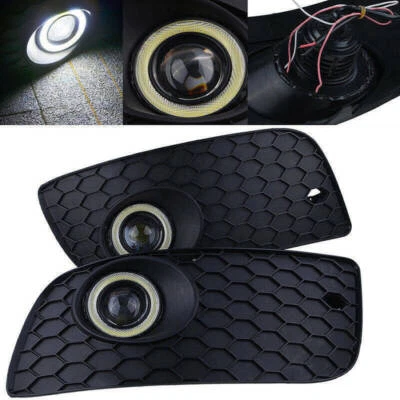 $56.99 • Buy Front Fog Angel Led Light Lamp Bumper Grille Cover For VW Golf Jetta MK5 06-09