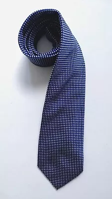 Charles Tyrwhitt * New * Navy & White Dot Jacquard Silk Men's Tie • £19.99