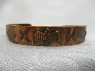 Vintage Estate Jewelry Southwestern Bell Solid Copper 7/16   Cuff Bracelet #2 • $28