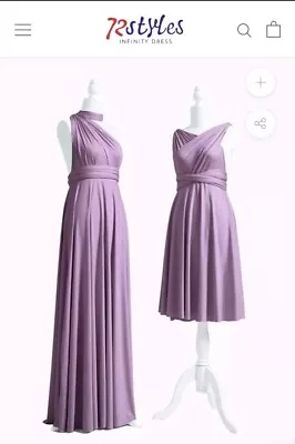 Mauve/Lilac Multiway Infinity Maxi Dress Bridesmaid/Evening • £20