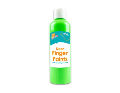 Kids Finger Paint 200ml Bottle Neon Ready Mix Art Play Easy Wash Craft Paint • £2.29