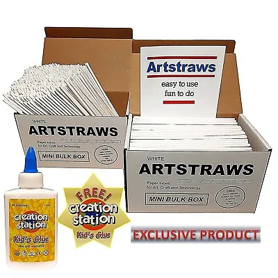 Paper Straws Artstraws Mini School Bulk Pack White Art Straws Maxi Pack 1000 • £25.95