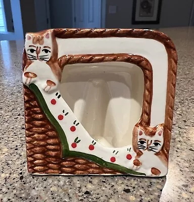 Vintage Takahashi San Francisco Picture Frame W/Cats ~ Hand Painted ~ Japan ~ 3” • $10