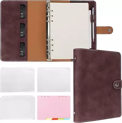 FYY Leather A5 Binder 6 Ring Binder Notebook - Refillable Notebook A5 Planner Bi • $23.73