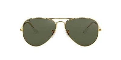 $127.80 • Buy Ray-Ban Aviator Classic Metal Green Polarized 62mm Sunglasses RB3025 001/58 62
