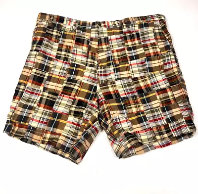 Roundtree Yorke Shorts Patchwork Madras Multicolor Cotton Men's 50 • $16.99
