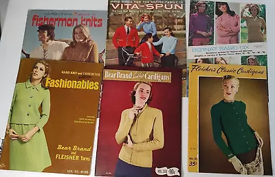 Vintage Fashion Knitting Books Lot Of 6 Sweaters Yarn • $12