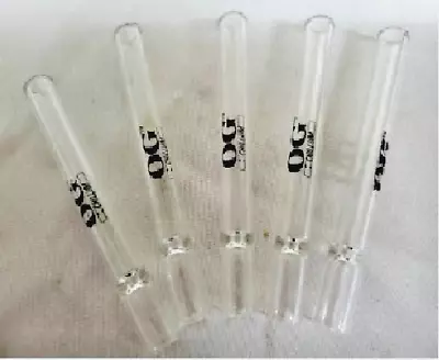 5 Pack-4  OG Brand Clear Glass Thick - Tobacco Smoking  Chillum One Hitter Pipe • $14.99